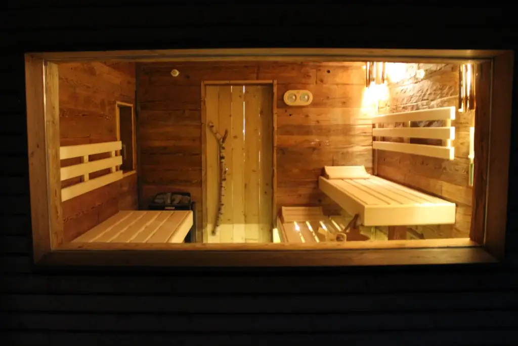 Panorama sauna design innenansicht 202602 – im Ferienhaus Schau ins Land